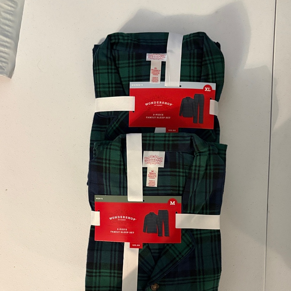 Wondershop Green and Blue Plaid Pajama Set
